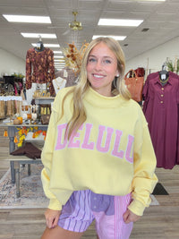 The Delulu Sweatshirt - Mock neck yellow sweatshirt- bucketlist