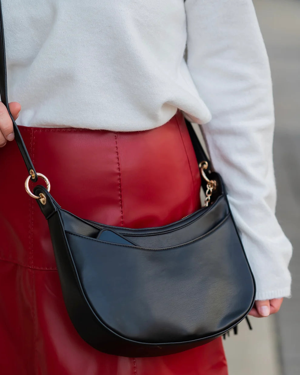 Mallory Crossbody with Tassel Black LS
