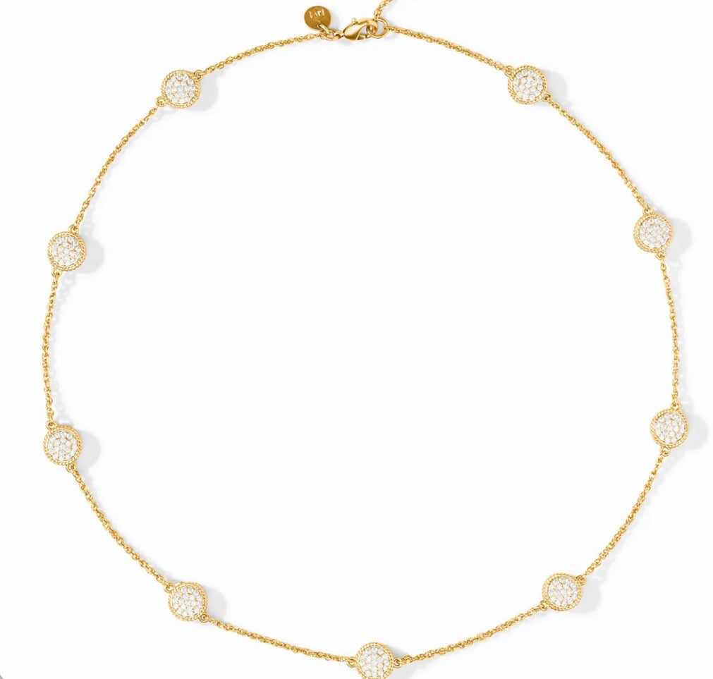 Julie Vos - Windsor Delicate Station Necklace - Gold - Pave