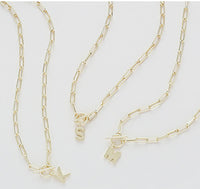 Natalie Wood Design Toggle Initial Necklaces in D Gold