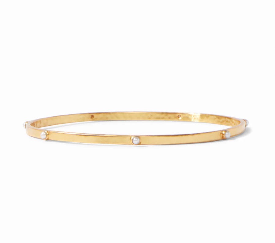 Julie Vos - Crescent Stone Bangle - Gold - Cubic Zirconia - Medium