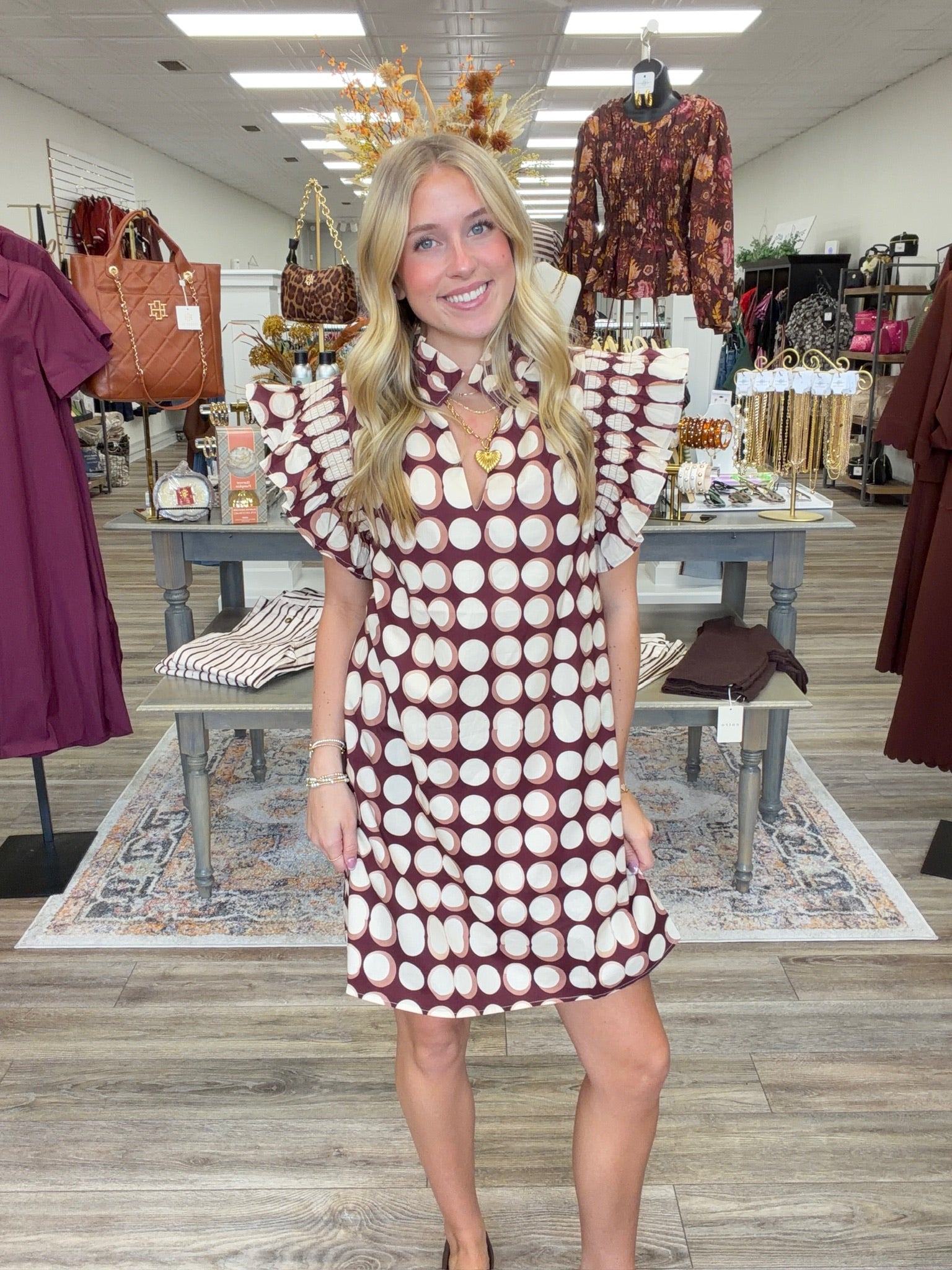 The Brown Sugar Dress - Geometric Pattern Short dress