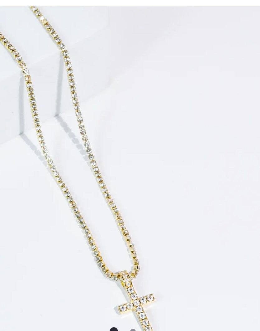 Iced Cross Necklace - Treasure Jewels