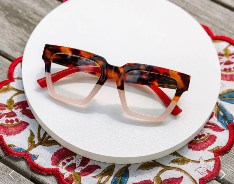 Take a bow Blue light Protection Peepers. Tortoise/Blush