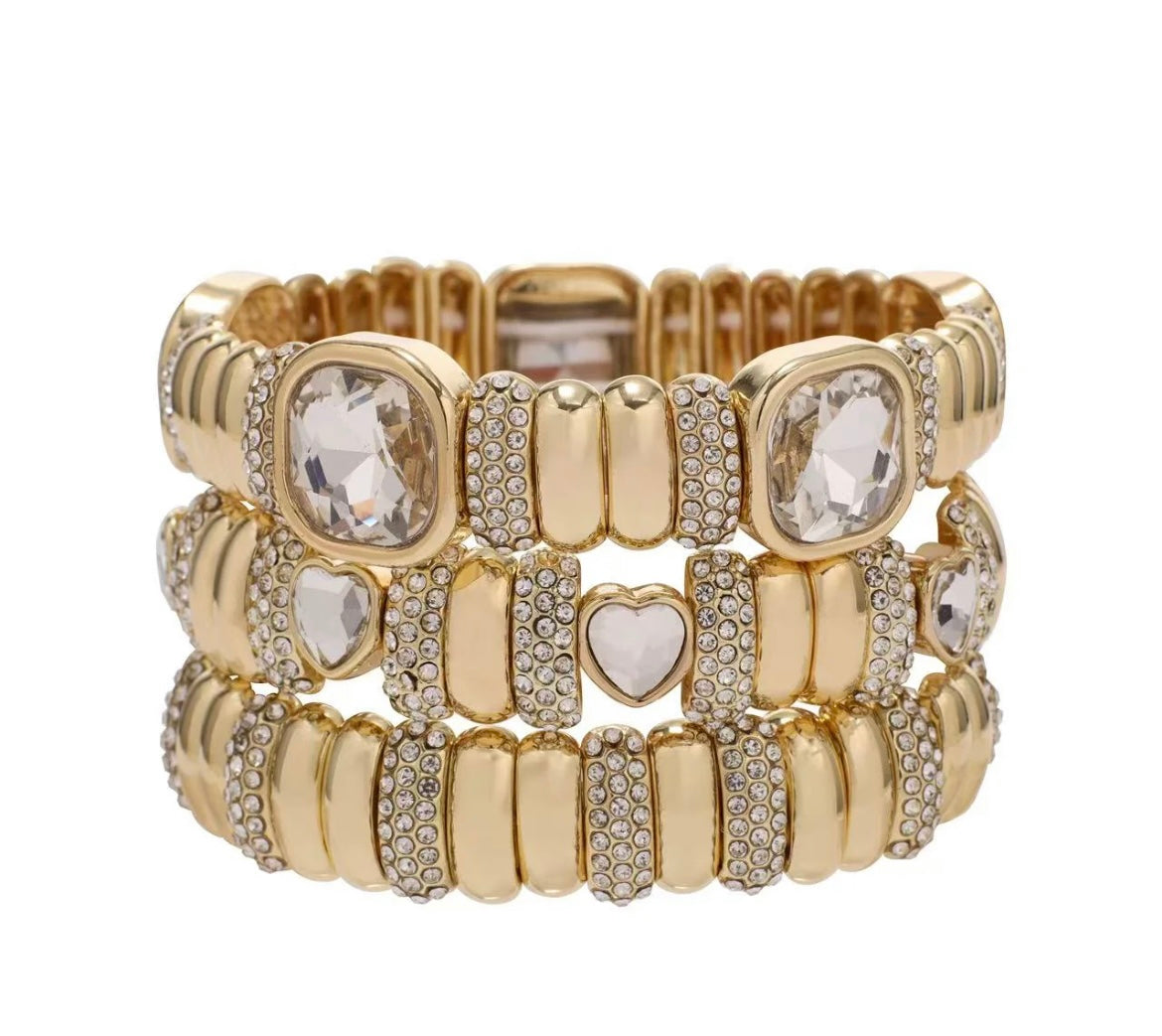 Treasure Jewels - Golden Heart Crystal Stack Set