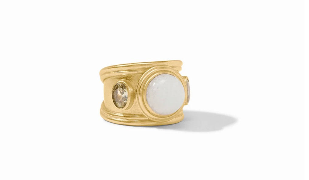 Julie Vos - Portofino Stone Ring a size 7 - White Jade