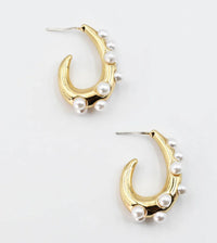 Tear Drop Pearl Hoop