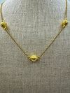 Weisinger Designs 18” Ball Necklace stainless steel 18 karat Matte gold overlay