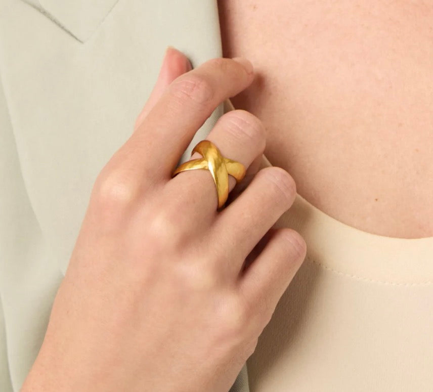 Julie Vos - Catalina X Ring - Gold - Adjustable