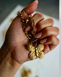 Beautiful Butterfly Gold Necklace