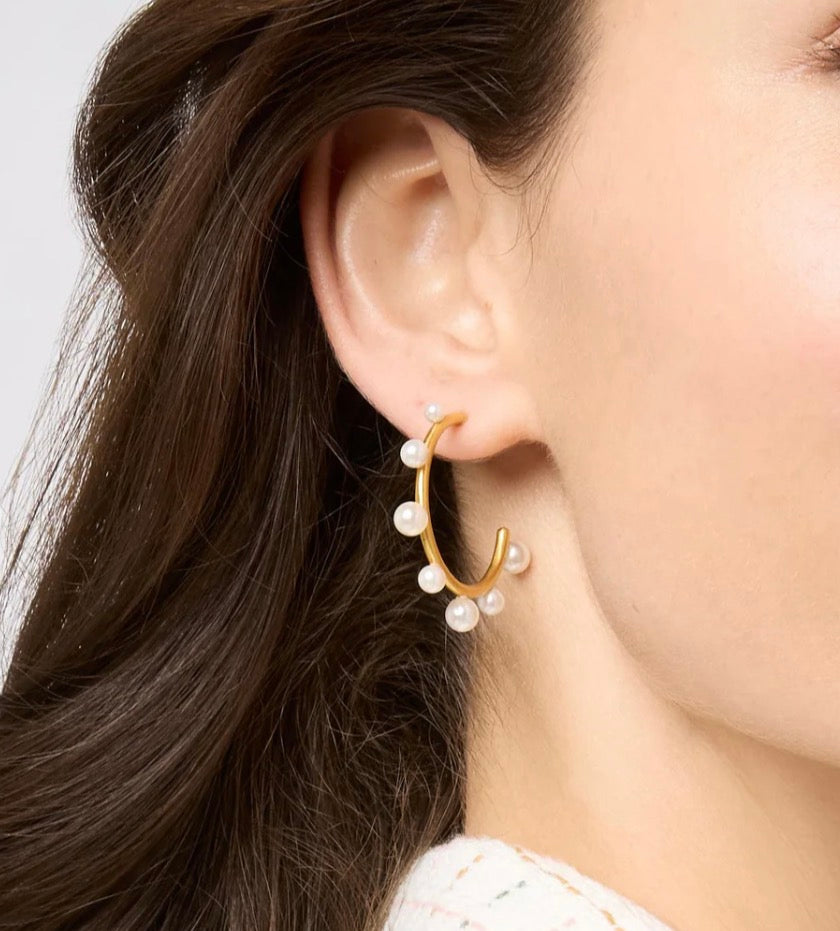 Julie Vos - Hydra Stone Hoop - Gold - Small