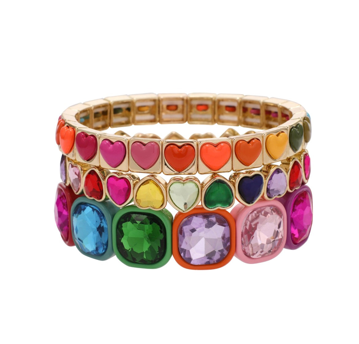 Treasure Jewels - Rainbow hearts stack set