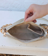 Caroline Hill - Joan Crossbody Woven Gold