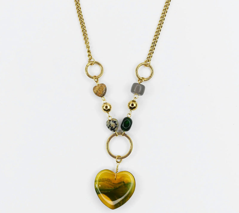Golden Meadow Heart Necklace