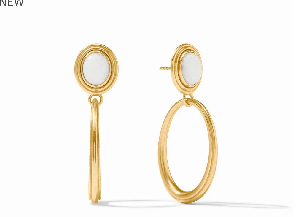 Julie Vos - Portofino Statement Earring - White Jade