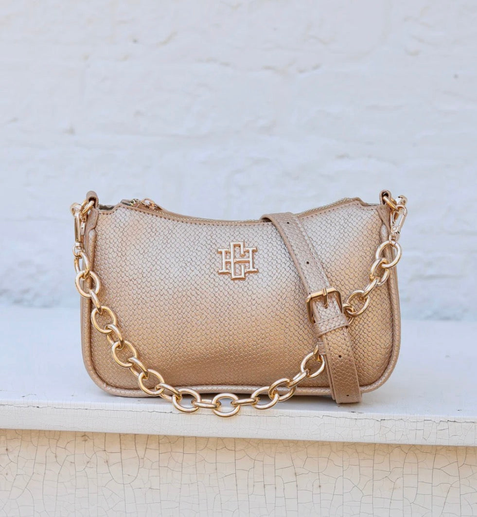 Caroline Hill - Joan Crossbody Woven Gold