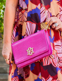 Caroline Hill - Bryn Crossbody Clutch Hot Pink