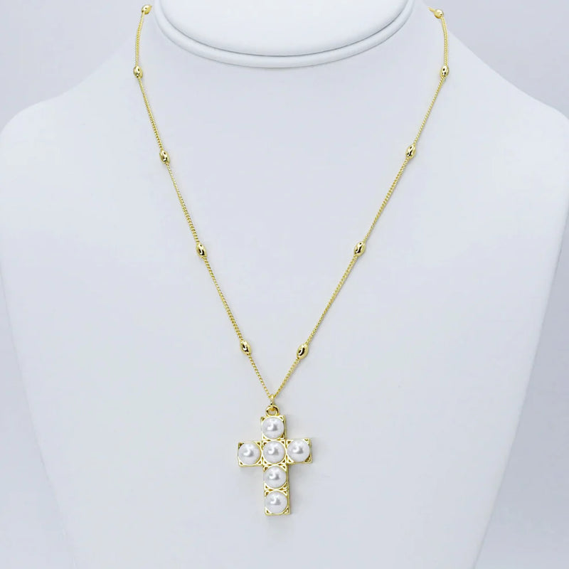 Pearl Cross Necklace