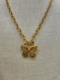 Beautiful Butterfly Gold Necklace