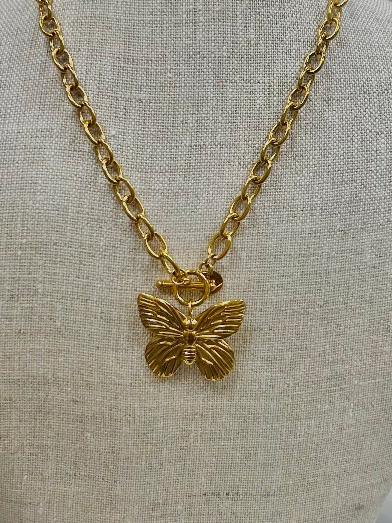 Beautiful Butterfly Gold Necklace