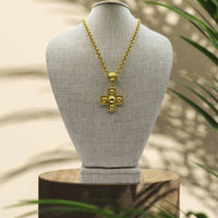 Weisinger Design 18” Matte Gold Chain with Cross