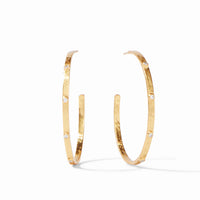 Julie Vos - Crescent Stone Hoop - Cubic Zirconia - Gold - XL hoop
