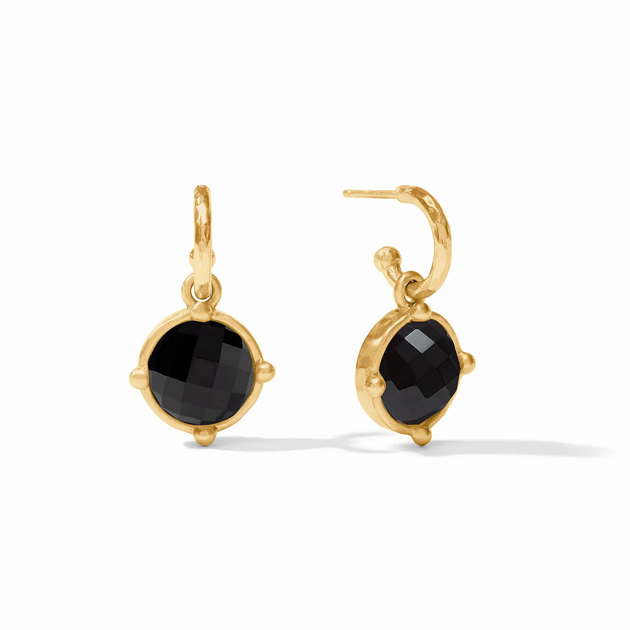 Julie Vos - Honeybee Hoop & Charm Earring-obsidian black