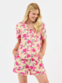 Women's Charlotte Shorts Pajama Set | Daisy Chain Pink