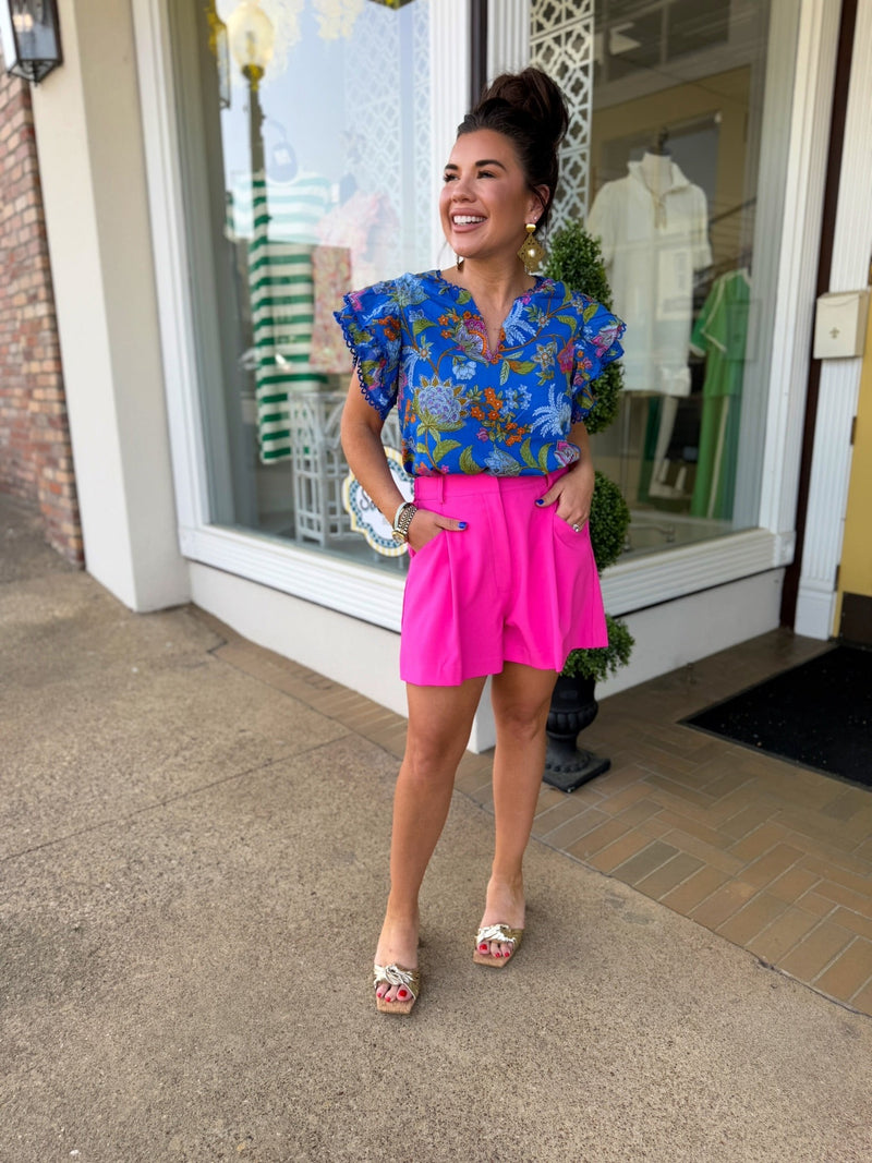 The Jennifer Floral Ruffle Top