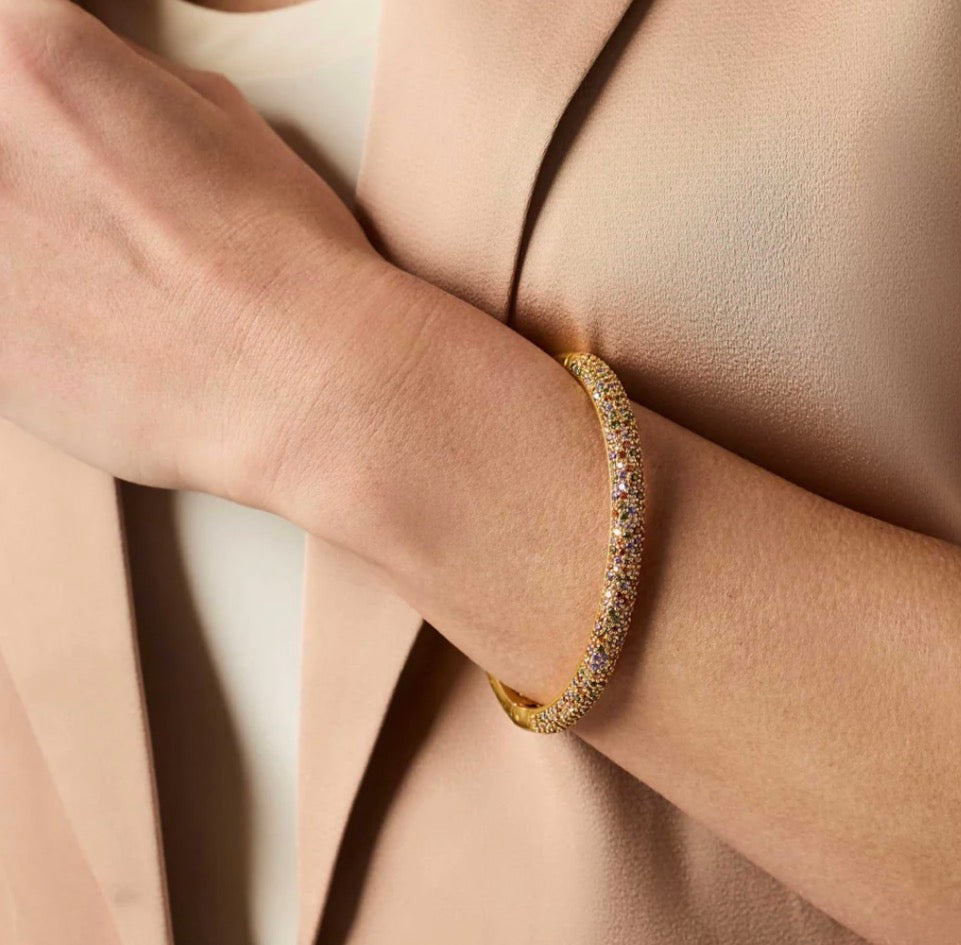 Julie Vos - Stardust Hinge Bangle - Gold - Cubic Zirconia - OS