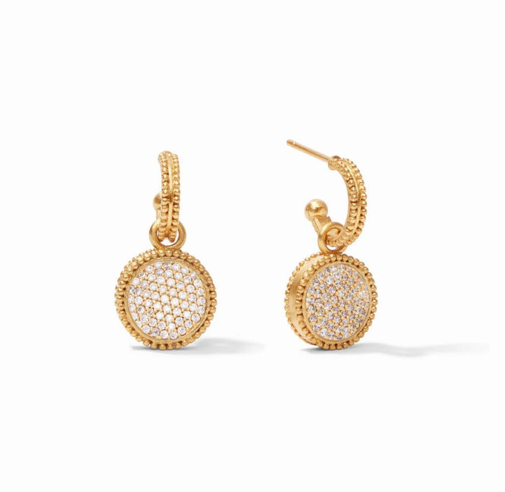 Julie Vos - Fleur-de-Lis Hoop & Charm Earring - Gold